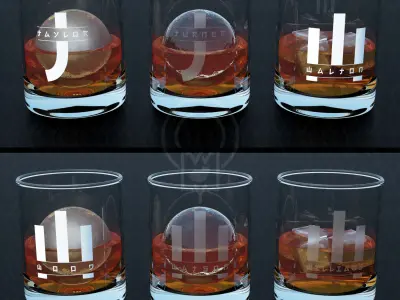 Monogram Whisky tumbler glass V3 japanese 3D model