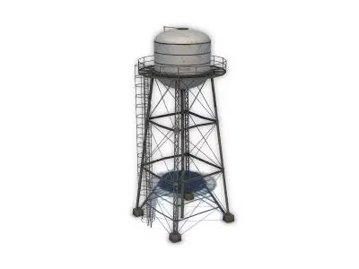 Water Tower Low-poly 3D model