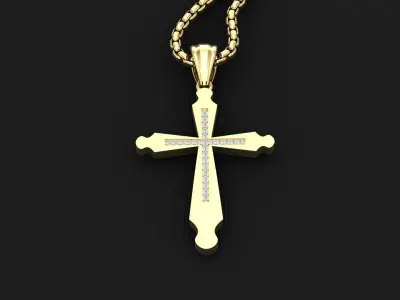 High Cross Pendant Light Gold 18K 3CP006 3D print model