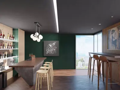 Blender scene modern bar  3D model