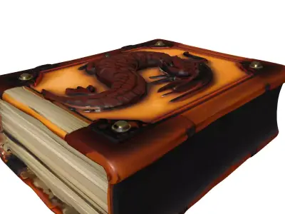Ornate Dragon Leather Journal Low-poly 3D model