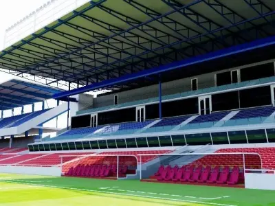 Generali Arena - Letna Stadium - Prague Low-poly 3D model
