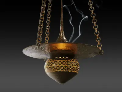 Egyptian Incense Burner Pendant 3D model