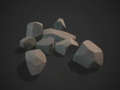 Stylized rock Low-poly 3D model