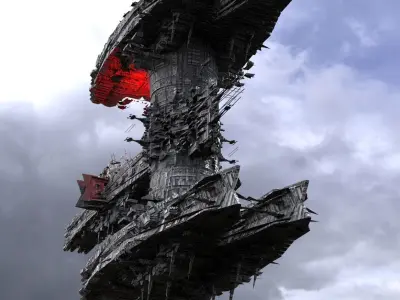 Monolith Station Alien dimensions ship 3D model