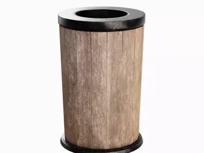 Street Trash Can B 03 Low-poly 3D model
