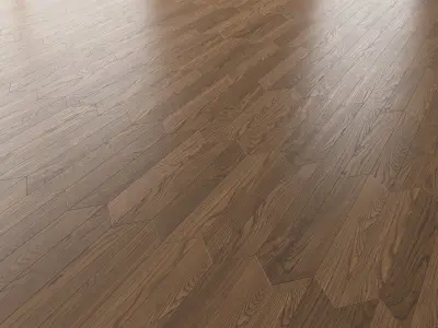  Parquet Oak Black Walnut Brushed set 6 3D model