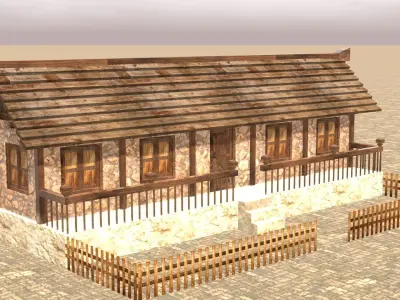 Stylized Low Poly Medieval House Collection for Fantasy Worlds Low-poly 3D model