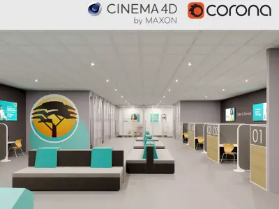 Corona - C4D scene files - FNB Bank 3D model