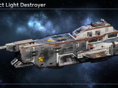 Spaceship Shipwrecks Low-poly 3D model