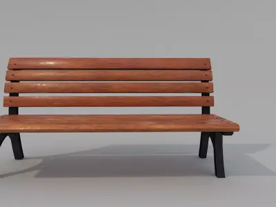 Street Bench Low Poly  3DModel Low-poly 3D model