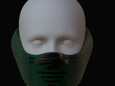 Gas mask helmet 3d model scifi Low-poly  Low-poly 3D model