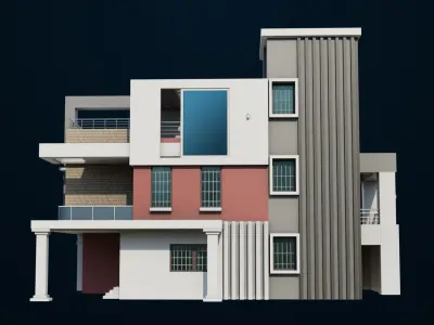 Modern House 01 All PBR Unity UE Textures Included Low-poly 3D model