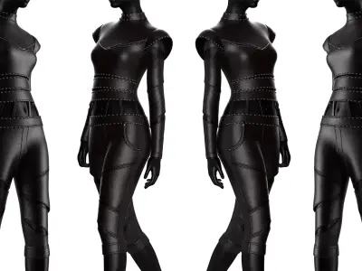 Futuristic Leather Armor Set Low-poly 3D model