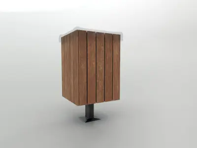 Modern Timber Street bin Vol 05 Game Ready PBR Low-poly 3Dmodel Low-poly 3D model