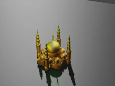 GOLDEN MOSQUE Free low-poly 3D model