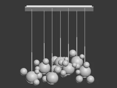 Giopato Coombes Bolle Zigzag Chandelier 34 Bubbles 3D model