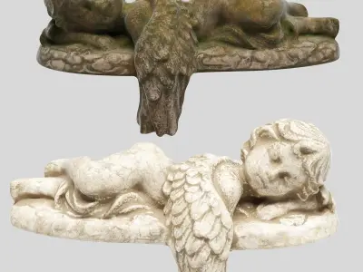 Sleeping angel Low-poly 3D model