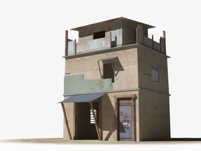 Slum x15 Low-poly 3D model