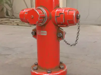 Game-Ready Fire Hydrant Low-poly 3D model