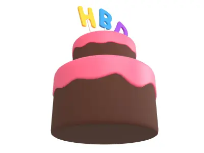 Birthday Cake v1 008 Low-poly 3D model