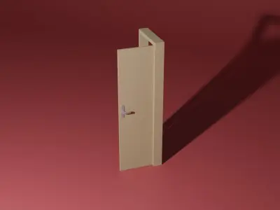 Room door 3D model purchase