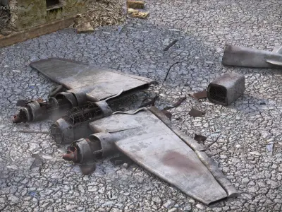  Twin Engine Bomber Wreckage Old 