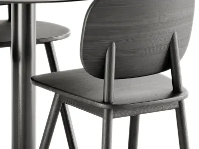 Mesa Mona Round Table by Diabla and Paddle Chair by Cruso 3D model