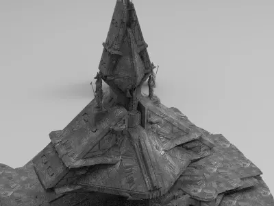 Ra Has Returned Sci-Fi City Tower 10 3D model