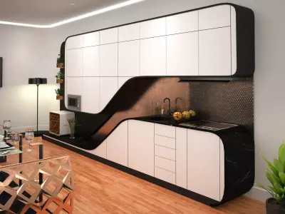 Conceptual Curve Kitchen  3D model