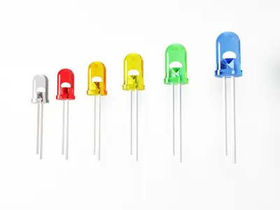 LED model set for electronica and technology device decoration  Low-poly 3D model