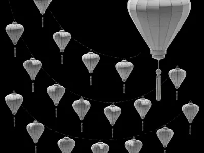 Chinese Lantern V2 Low-poly 3D model