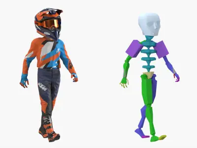  KTM Youth Motocross Bike Rider Full Gear Rigged 