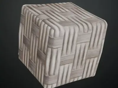 White Painted Woven Reed Architectural Panels PBR Texture