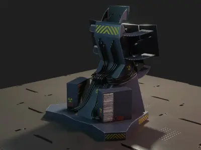 Science Fiction Computer Console Low-poly 3D model