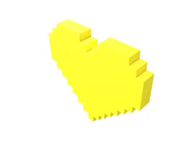 Pixel Heart v4 003 Low-poly 3D model
