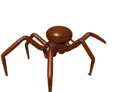 Artistic Wooden Spider Figurine Low-poly 3D model
