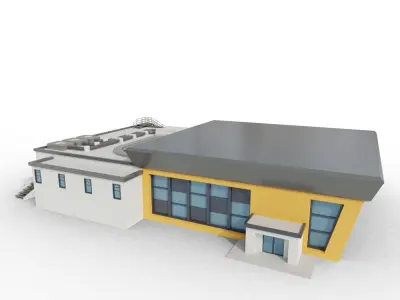 Low Poly Mall building Low-poly 3D model