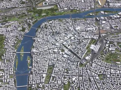 Prague - 3D City Model Low-poly 3D model