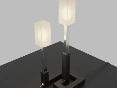 Modern Bedside Lamp on Minimal Table Free 3D model