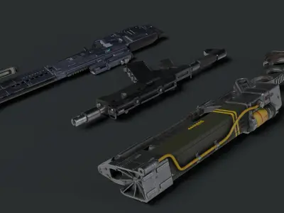 Sci-Fi Gun Pack - Production Ready 3D model