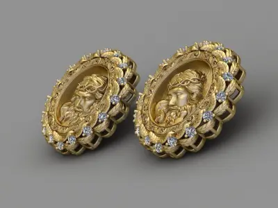 Jesus Earring 3d Print Model 3D print model 3D print model