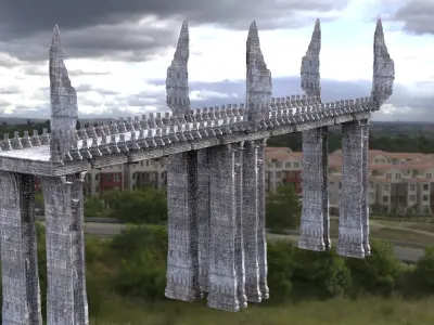 League of legends Inspired Angel wings bridges 9 3D 3D model