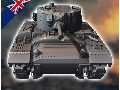 Valentine Mark Mk X infantry tank - UK United WW2 Kingdom Britis 3D print model V1