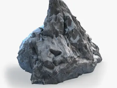 Snow Cliff Boulders Low-poly 3D model