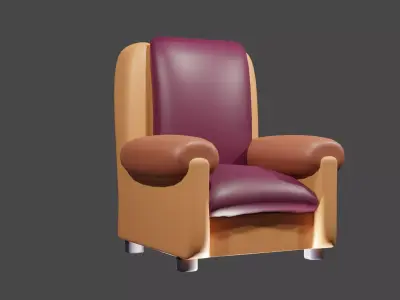 Free couch for game  Free low-poly 3D model