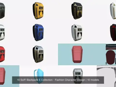 10 SciFi Backpack E Collection - Fashion Character Design