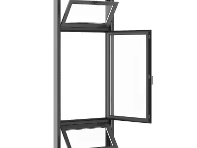Black Metal Window 1100mm x 2700mm 3D model