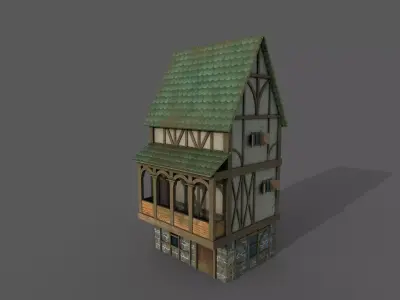 Medieval Fantasy House 4 Low-poly 3D model
