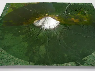 Mountain landscape Taranaki Maunga New Zealand 3D model